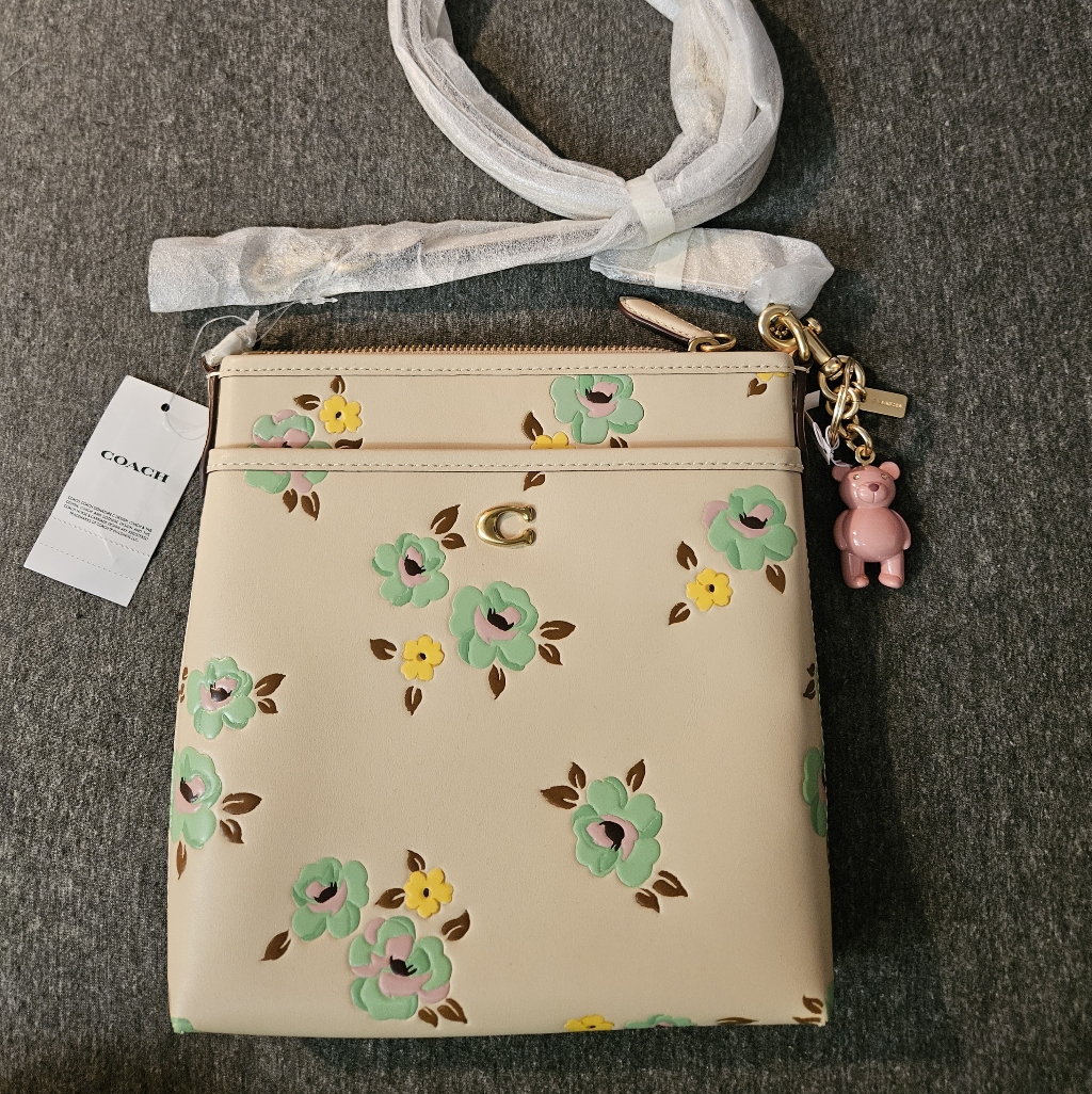 Coach Messenger Bag & Pink Bear Charm